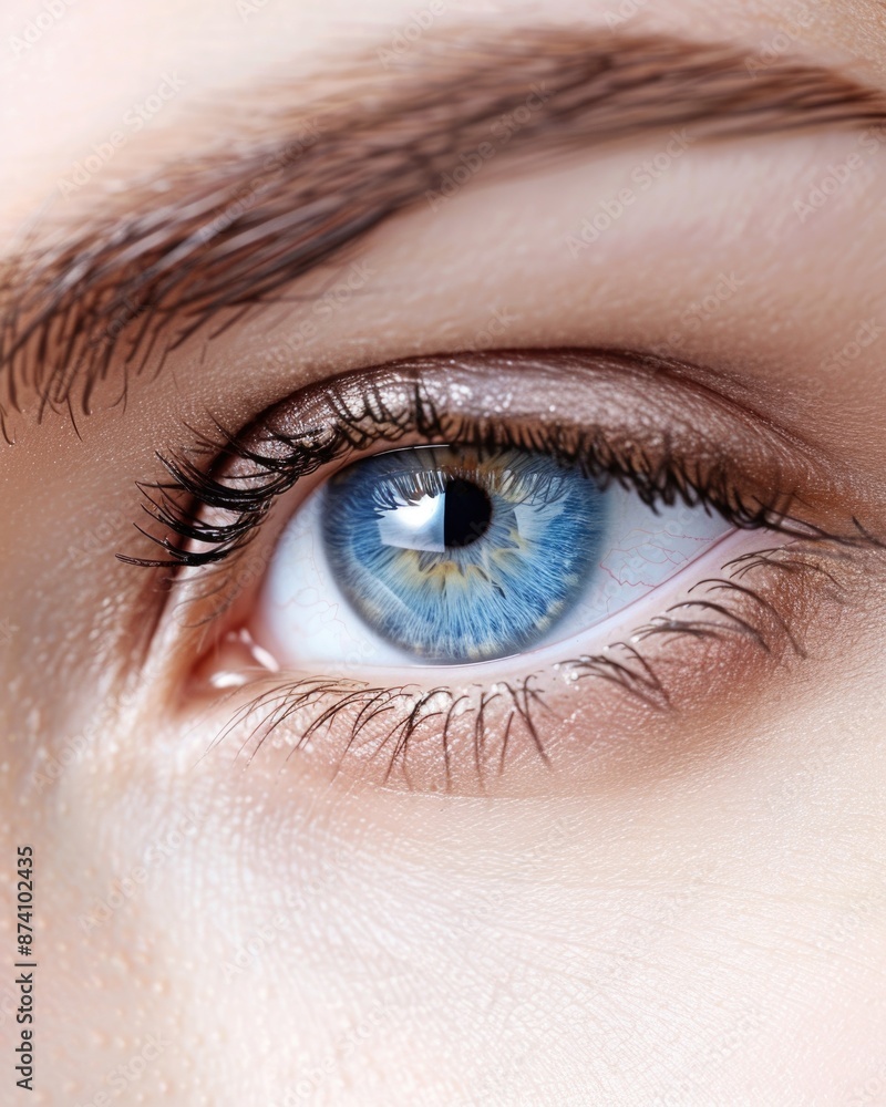 Eye Isolated. Closeup Shot of Beautiful Blue Human Eye for Skincare and Glamour Eye Isolated. Closeup Shot of Beautiful Blue Human Eye for Skincare and Glamour