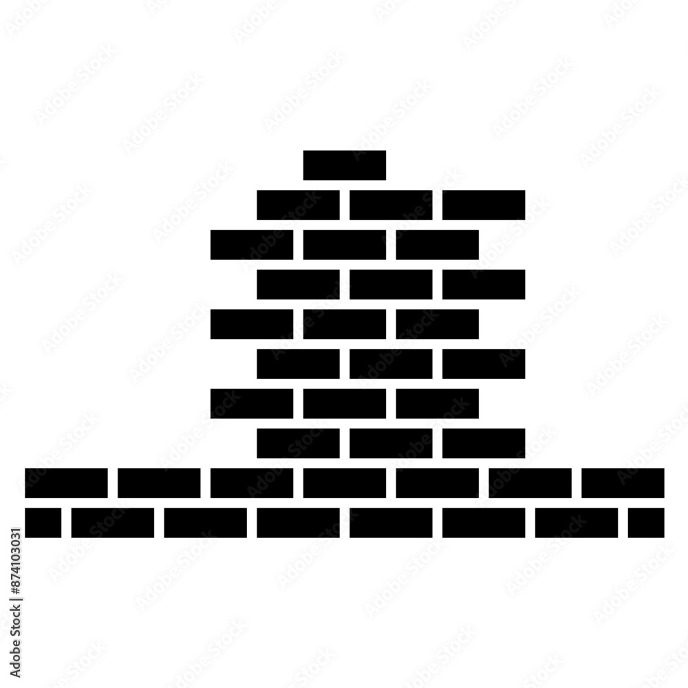 Brick Wall Black icon Vector Brick Wall Black icon Vector