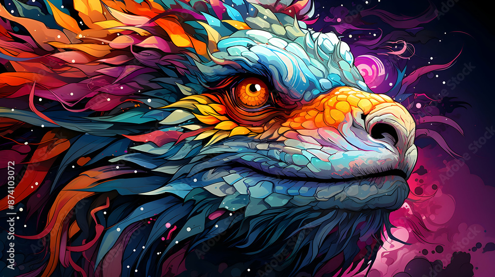 Colorful Dragon Illustration Colorful Dragon Illustration