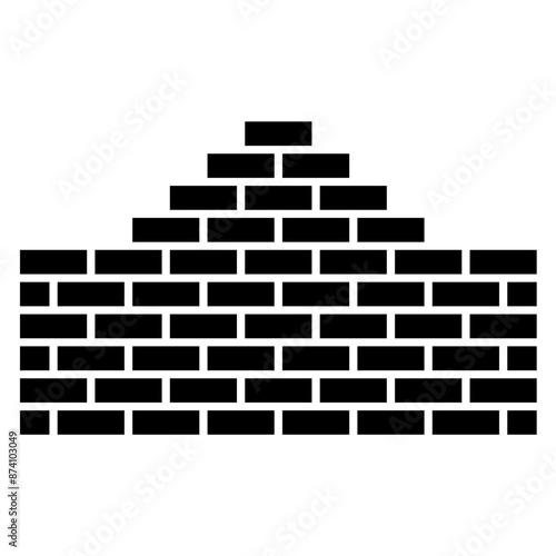 Obraz na płótnie Brick Wall Black icon Vector w salonie