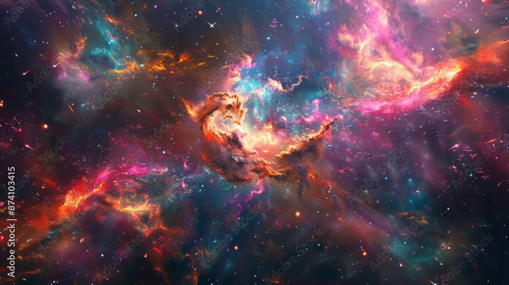 Fototapeta premium Abstract bokeh background resembling galaxy clusters, creating a mesmerizing cosmic effect