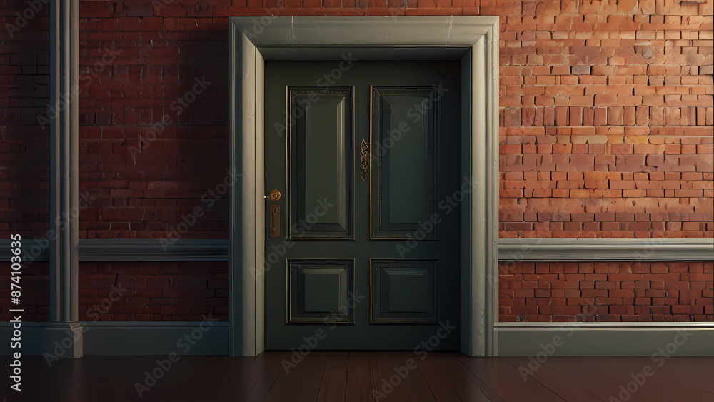 Fototapeta premium illustration of a door that leads to different eras in time.