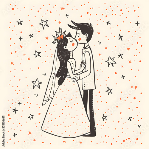 wedding card cartoon illustrator