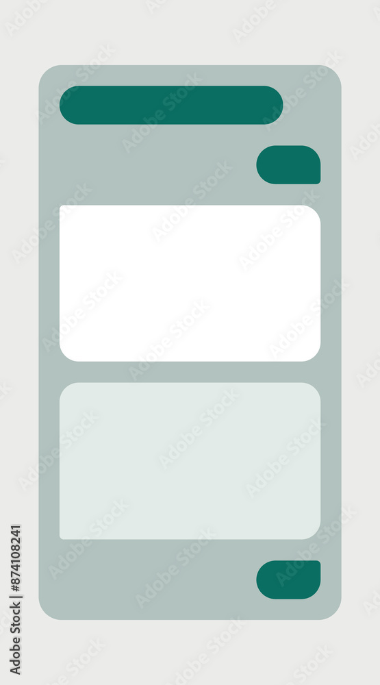 Mobile Chat App UI and UX Concept Vector Blank Mockup in Minimalist Classic Light Theme with green on Smart Phone Screen Isolated on White Background. Social Network Design Template Mobile Chat App UI and UX Concept Vector Blank Mockup in Minimalist Classic Light Theme with green on Smart Phone Screen Isolated on White Background. Social Network Design Template