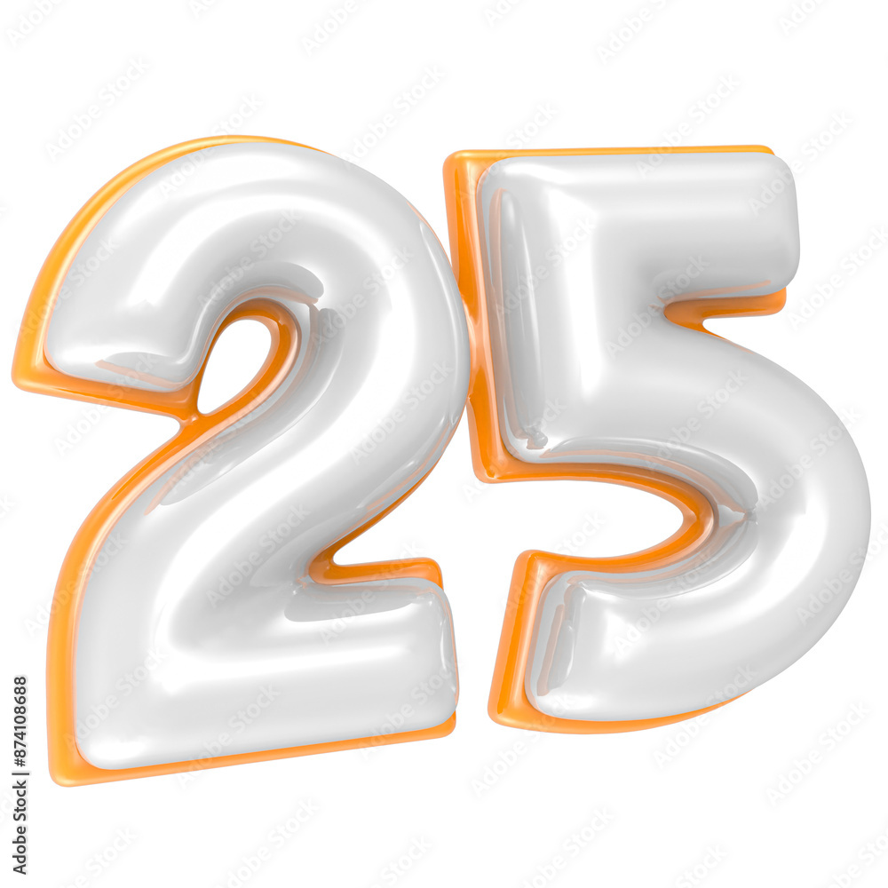 25 Number 3D Render 25 Number 3D Render