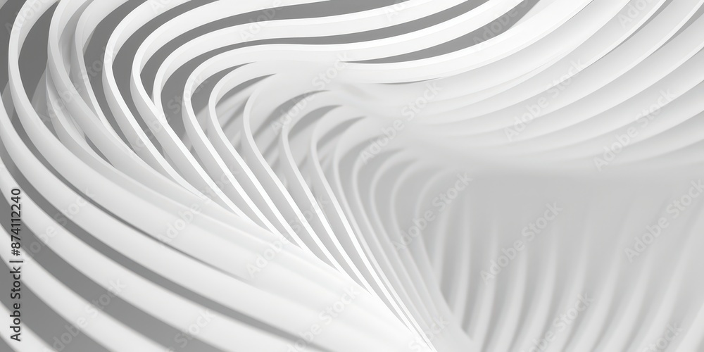 Abstract White Curved Lines - 3D Rendering Abstract White Curved Lines - 3D Rendering