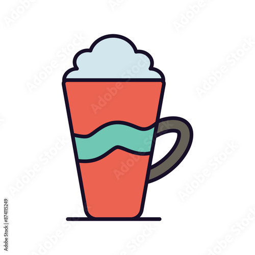 latte macchiato icon with white background vector stock illustration