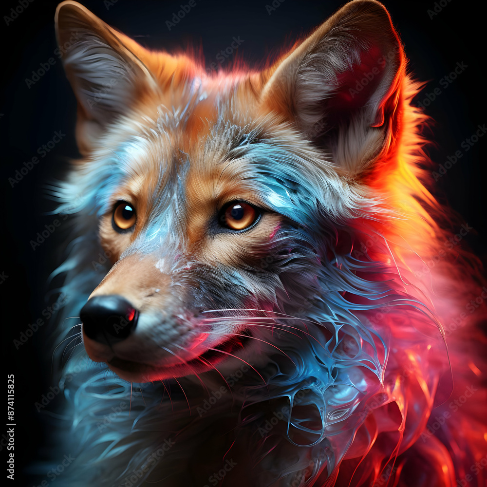Naklejka premium Fiery Fox Illustration