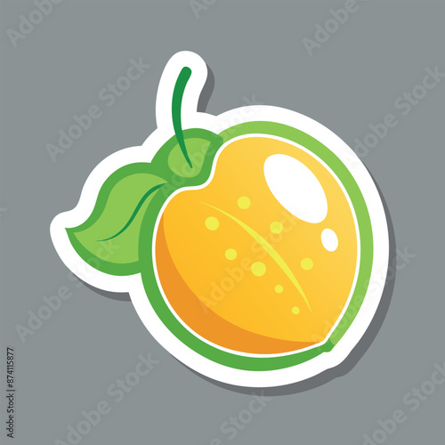 Honeydew sticker isolated on light gray backdrop with white outline