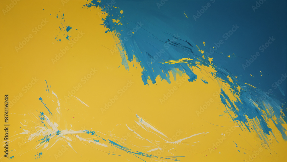 a painting with yellow and blue a painting with yellow and blue