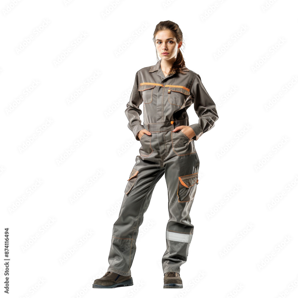 Portrait of a female auto mechanic. Transparent background or PNG file. Portrait of a female auto mechanic. Transparent background or PNG file.