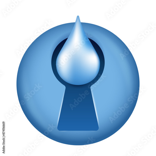 Absorbing feature icon - locked liquid drop
