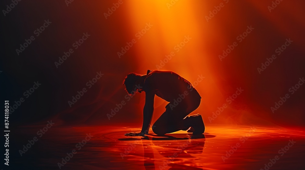 Man kneeling in prayer with his head bowed, symbolizing the concept of seeking God's help