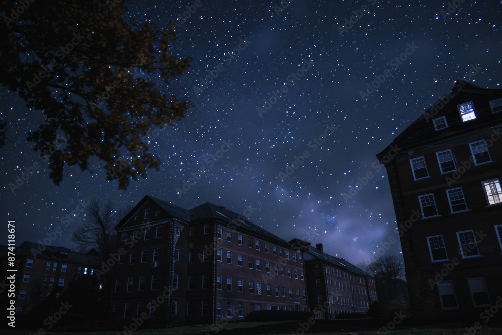 Starry Night over College Campus Starry Night over College Campus