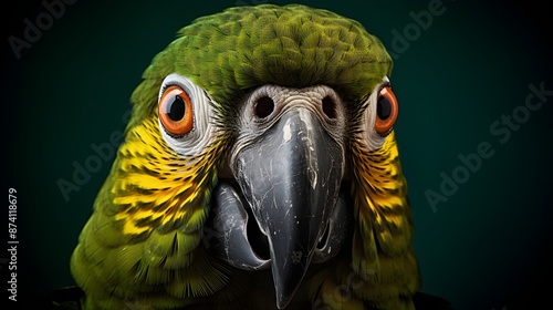 A friendly turquoise-fronted Amazon parrot in closeup UHD Wallpaper photo