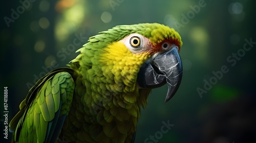 A friendly turquoise-fronted Amazon parrot in closeup UHD Wallpaper photo