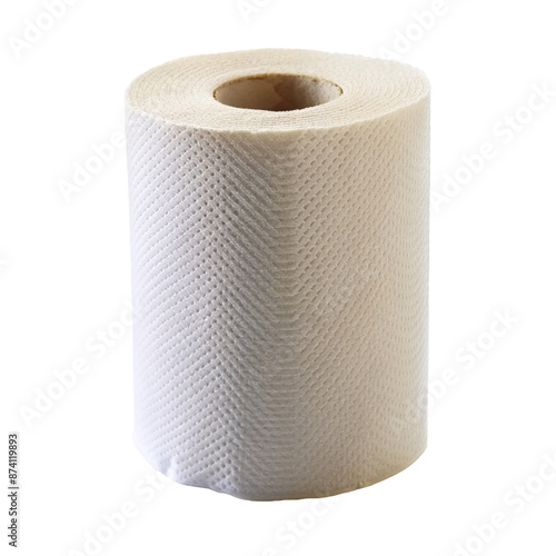 Roll of white paper towels. Roll of towels isolated on white background