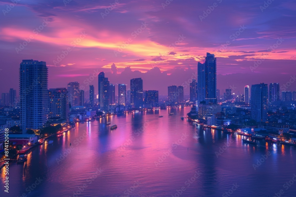 Obraz premium Cityscape at Sunset