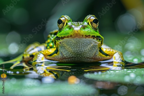 Close-up of a frog on a lily pad © Sandu