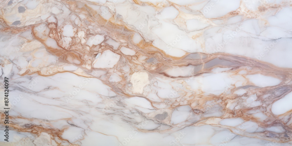 Obraz premium White Marble Texture with Brown Veins