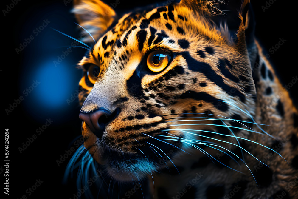 Fototapeta premium Close-Up of a Leopard's Face