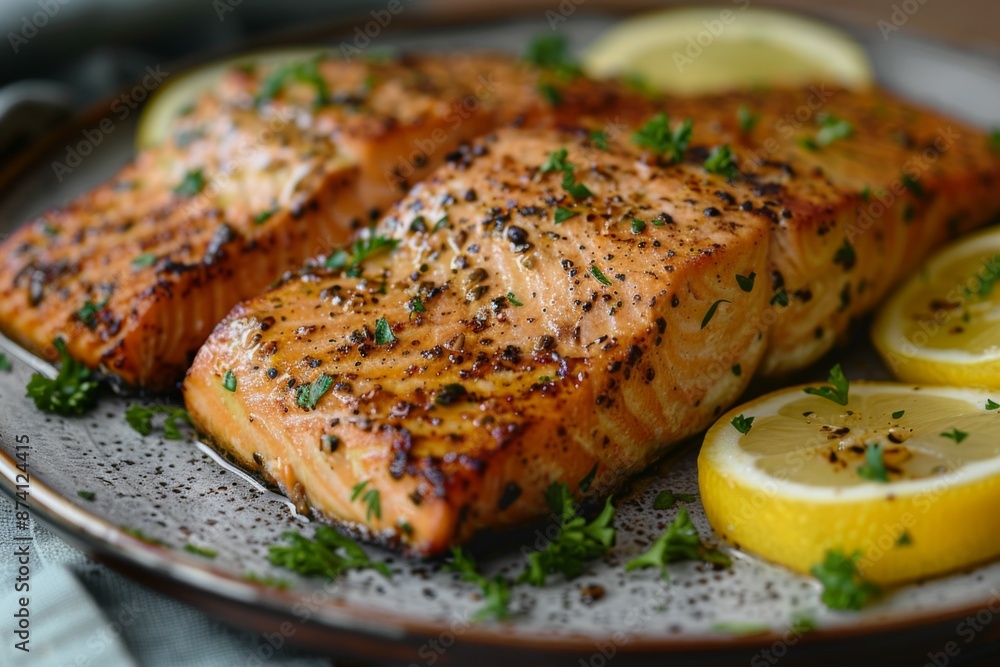 Grilled Salmon with Lemon and Herbs Grilled Salmon with Lemon and Herbs