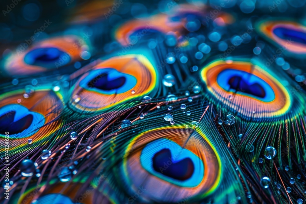 Fototapeta premium Peacock Feather Close-Up