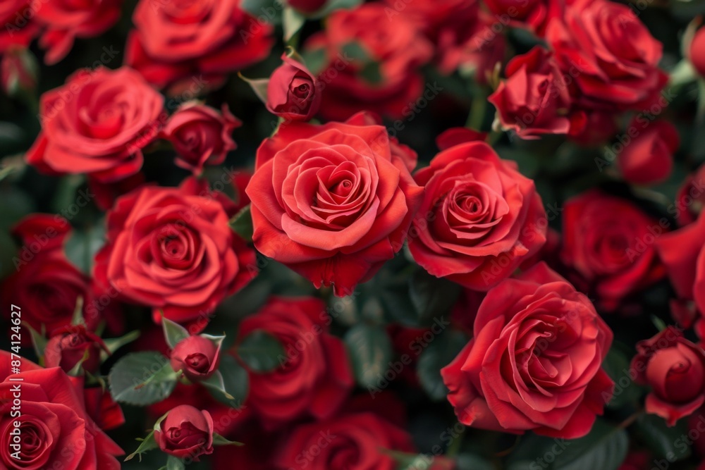 Red Roses Blooming in Garden Red Roses Blooming in Garden