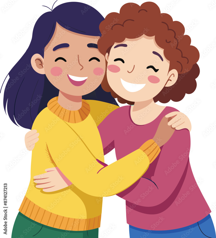 Vibrant Illustration of Teens Celebrating Friendship Day Vibrant Illustration of Teens Celebrating Friendship Day