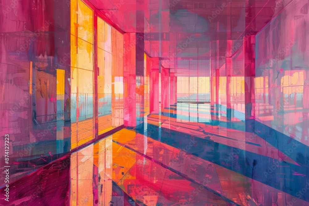 Obraz premium Sunlit Corridor Abstract Art