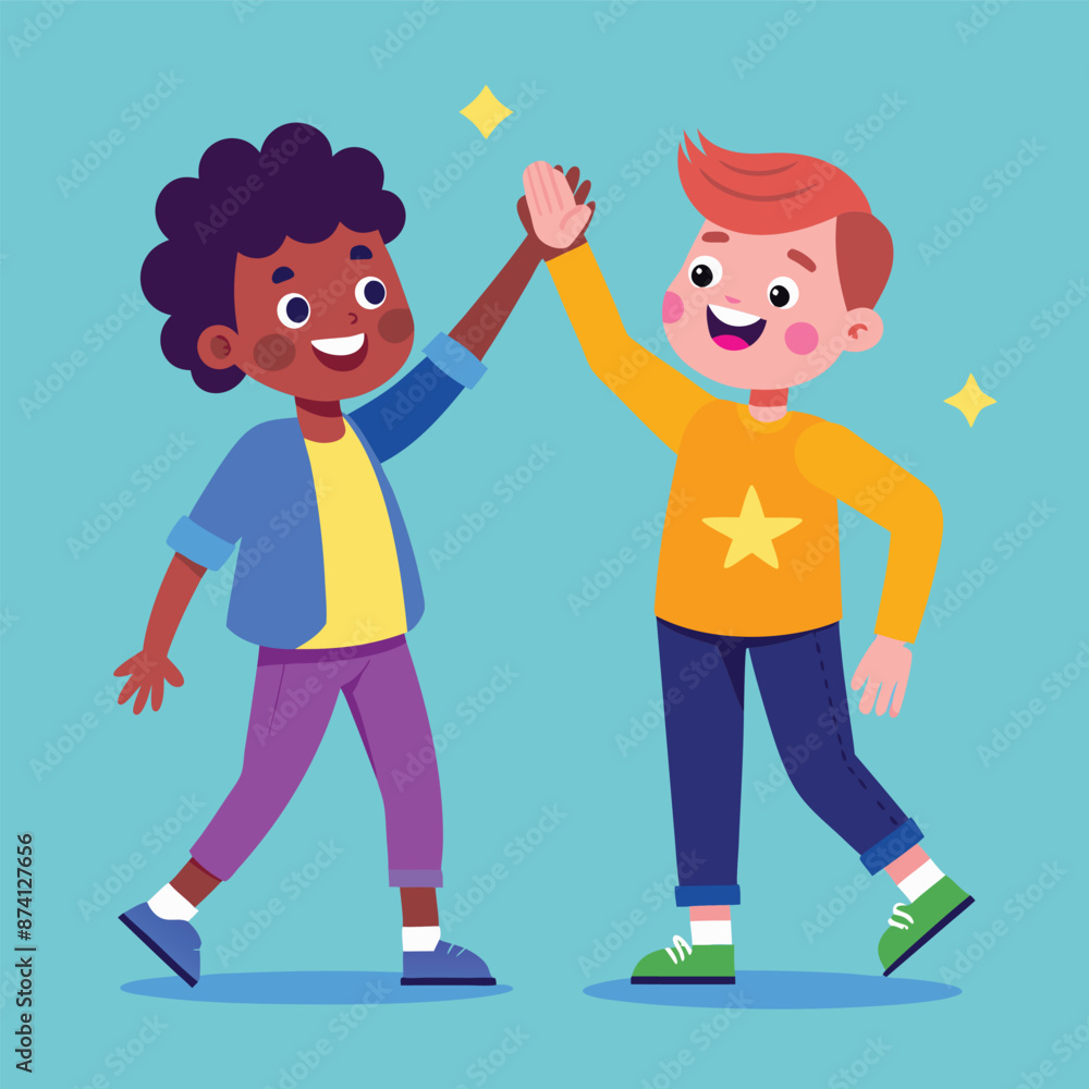 Vibrant Illustration of Teens Celebrating Friendship Day Vibrant Illustration of Teens Celebrating Friendship Day