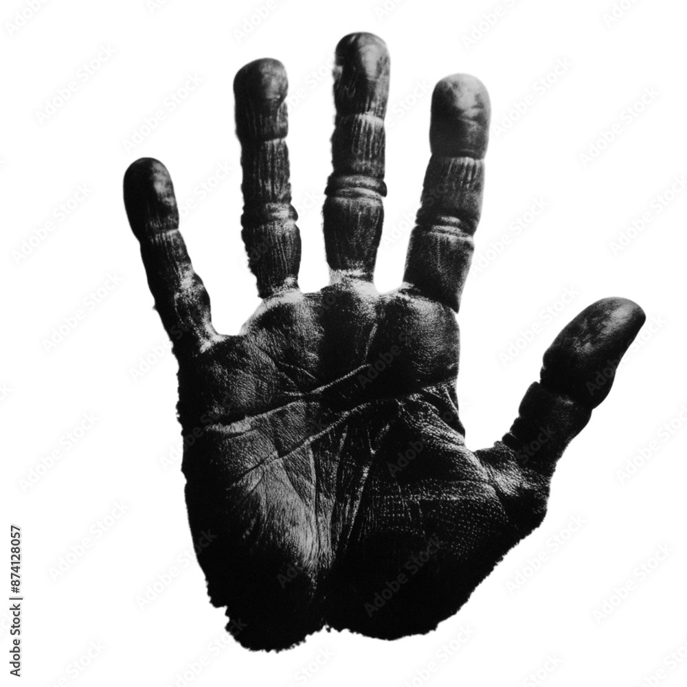 Fototapeta premium hand, glove, leather, gloves, black, sign, finger, print, pair, clothing, isolated, protection, winter, silhouette, handprint, gesture, fingers, two, dirty, fashion, palm, accessory, symbol, old, peop