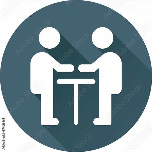 Icon of two old men debating discussing issues