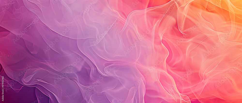 Obraz premium Abstract Fluid Waves of Gradient Colors: Pink, Purple, and Orange