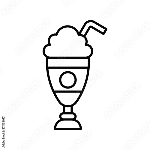 milkshake icon with white background vector stock illustration