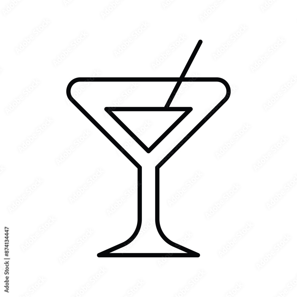 martini icon with white background vector stock illustration martini icon with white background vector stock illustration