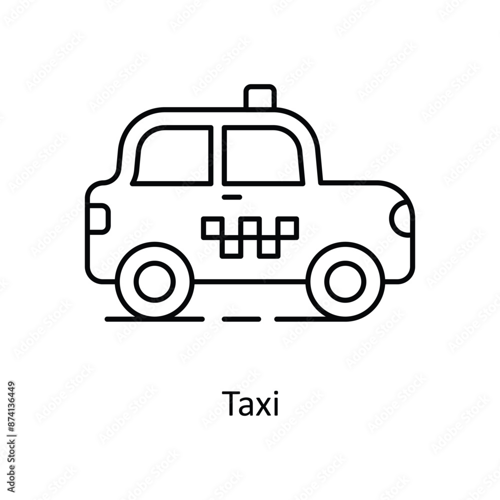 Taxi vector outline Design illustration. Symbol on White background EPS 10 File Taxi vector outline Design illustration. Symbol on White background EPS 10 File