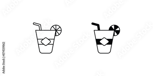 mojito icon with white background vector stock illustration