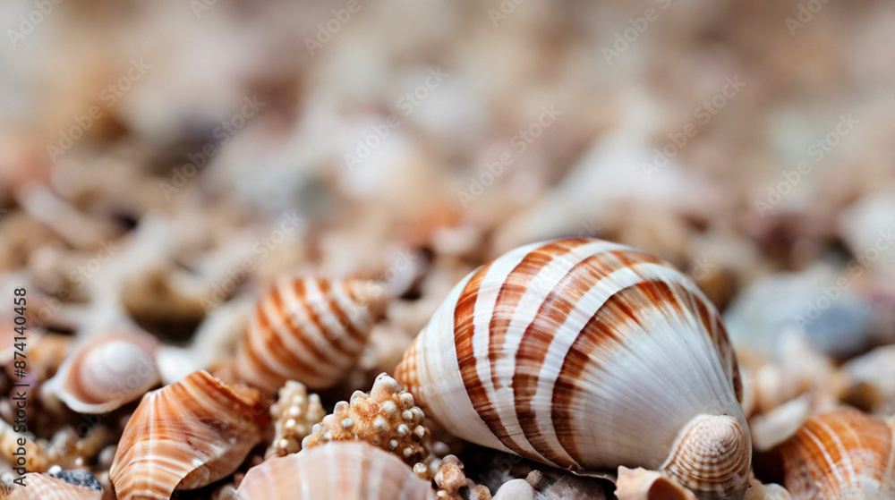 Pile of seashells, close up