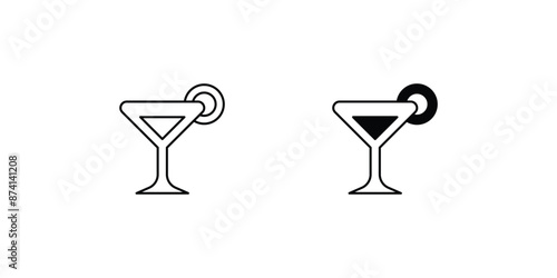cosmopolitan icon with white background vector stock illustration