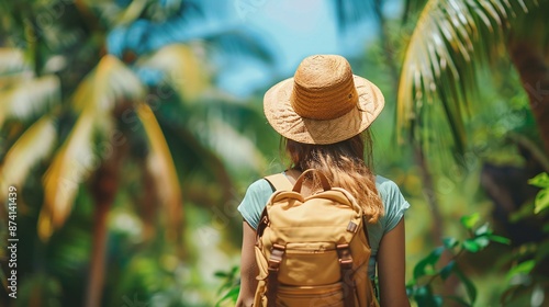 woman in summer trip