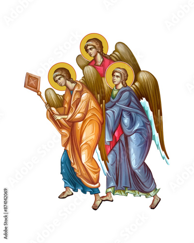 Angels illustration in Byzantine style 