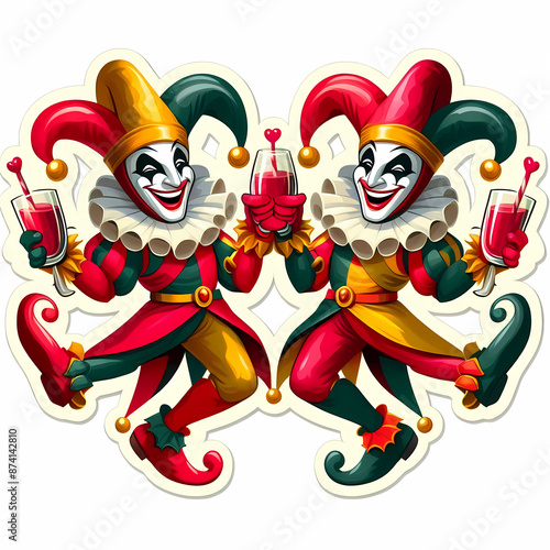 Obraz na płótnie isolated valentine jesters sticker white background