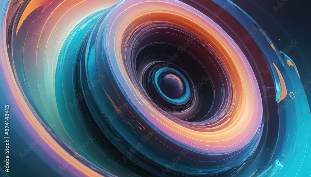 Abstract Swirling Circles in Orange, Blue, and Purple Abstract Swirling Circles in Orange, Blue, and Purple