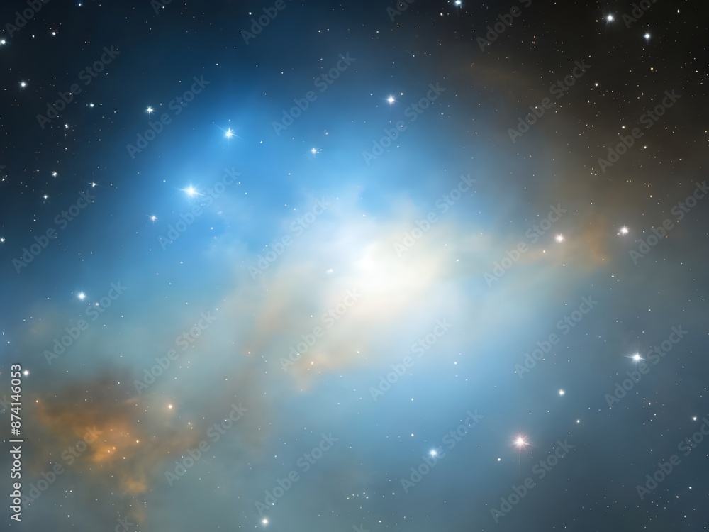 Vivid Blue Nebula with Stars Illuminating a Beautiful, Smooth Cosmic Background Vivid Blue Nebula with Stars Illuminating a Beautiful, Smooth Cosmic Background