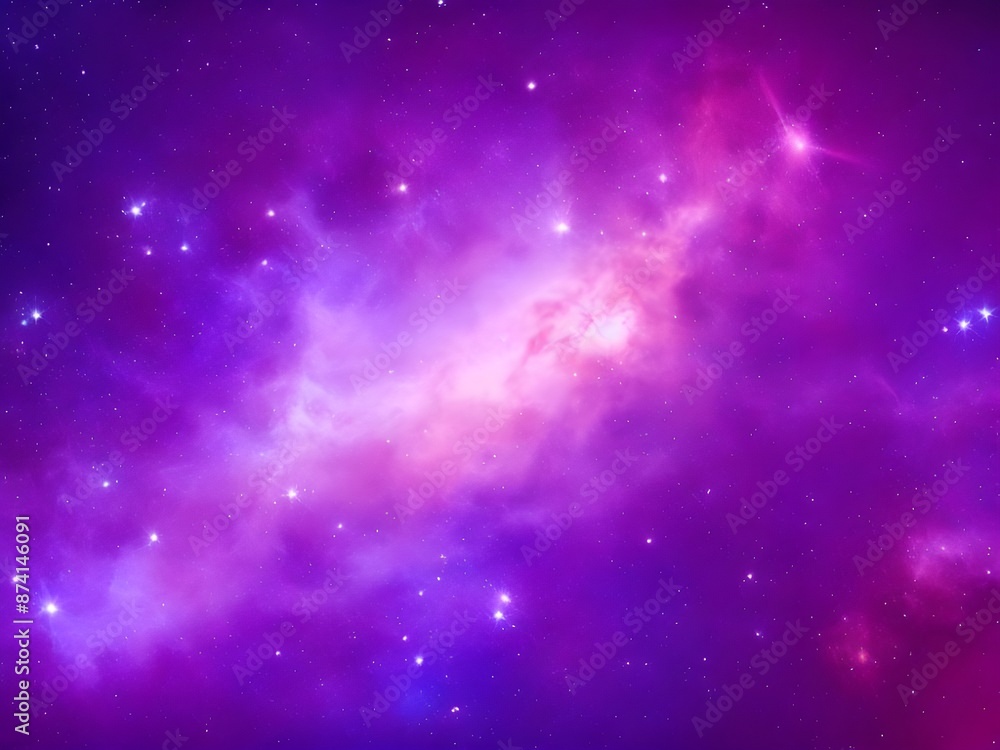 Fototapeta premium Vivid Blue Nebula with Stars Illuminating a Beautiful, Smooth Cosmic Background