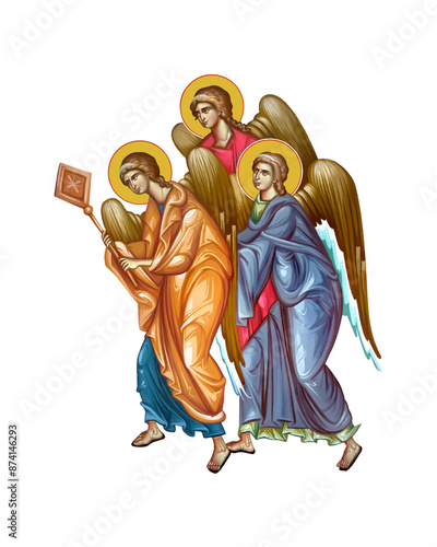 Angels illustration in Byzantine style 