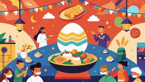 Vibrant Family Gathering Celebrating a Festive Easter Brunch