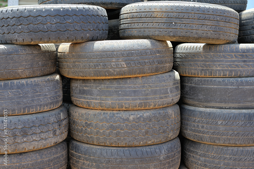 Old car tires that are deteriorated Old car tires that are deteriorated