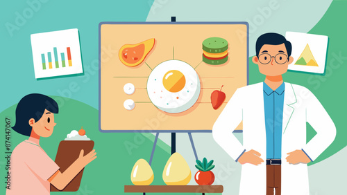 Nutritionist Presenting Healthy Food Choices on a Whiteboard